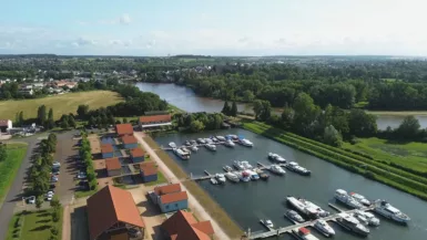 Vue aérienne du Port de la Jonction à Decize