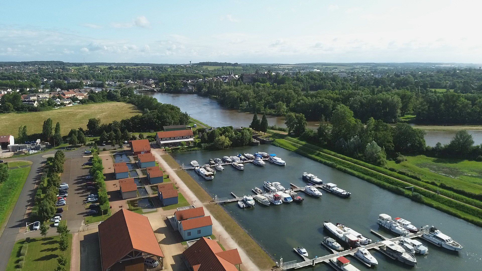 Vue aérienne du Port de la Jonction à Decize