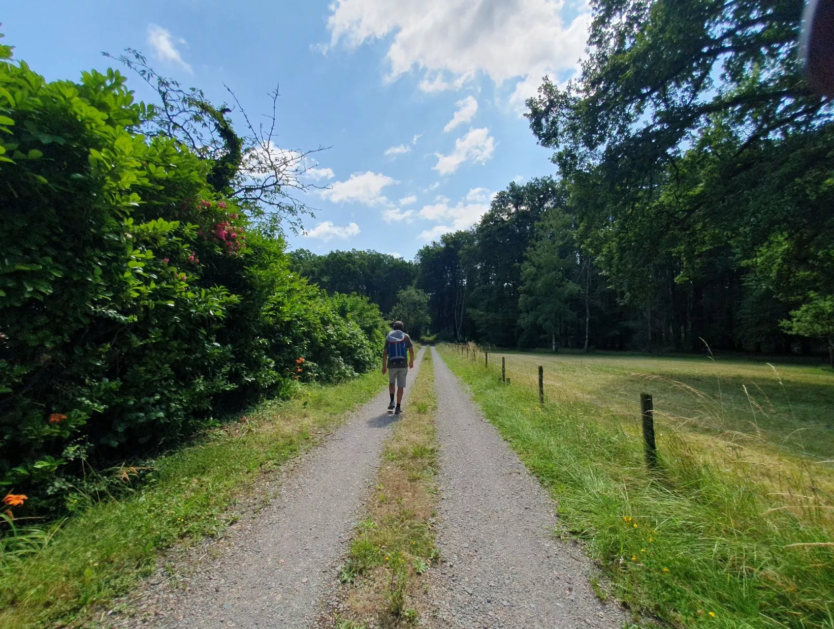 Randonneur sur la boucle des Frétys à Sougy-sur-Loire